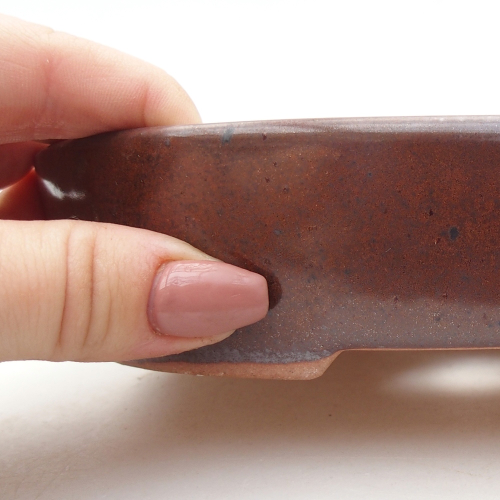 Keramická miska na bonsaje 17 x 14 x 4 cm, hnedá