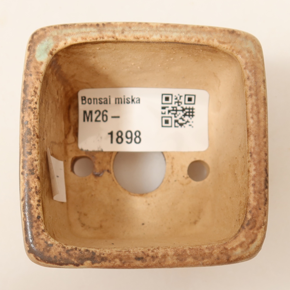 Keramická miska na bonsaje 6 x 6 x 4,5 cm, zelená