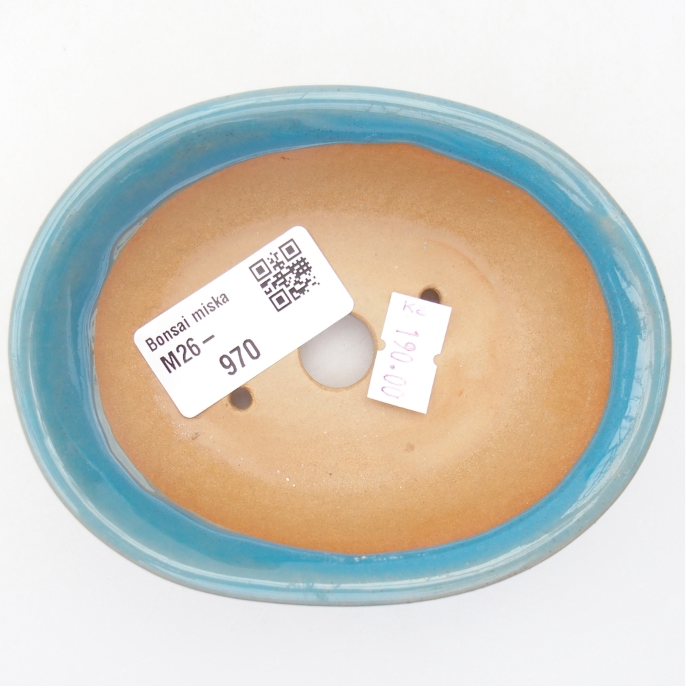 Keramická miska na bonsaje 11 x 8,5 x 4 cm, farba modrá