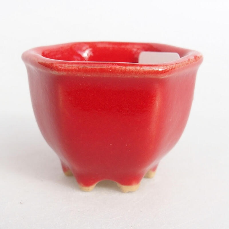 Mini bonsai miska 3,5 x 3,5 x 3 cm, farba červená