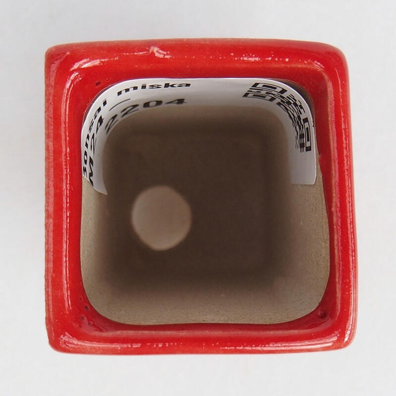 Mini bonsai miska 3 x 3 x 5,5 cm, farba červená