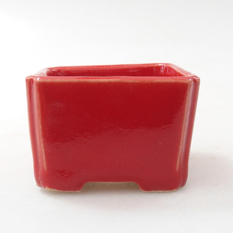 Mini bonsai miska 5 x 5 x 3,5 cm, farba červená