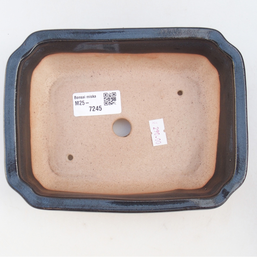 Keramická bonsajová miska 18 x 13,5 x 5 cm, farba čierna