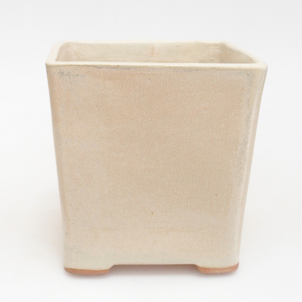 Keramická bonsai miska 13 x 13 x 13,5 cm, farba béžová