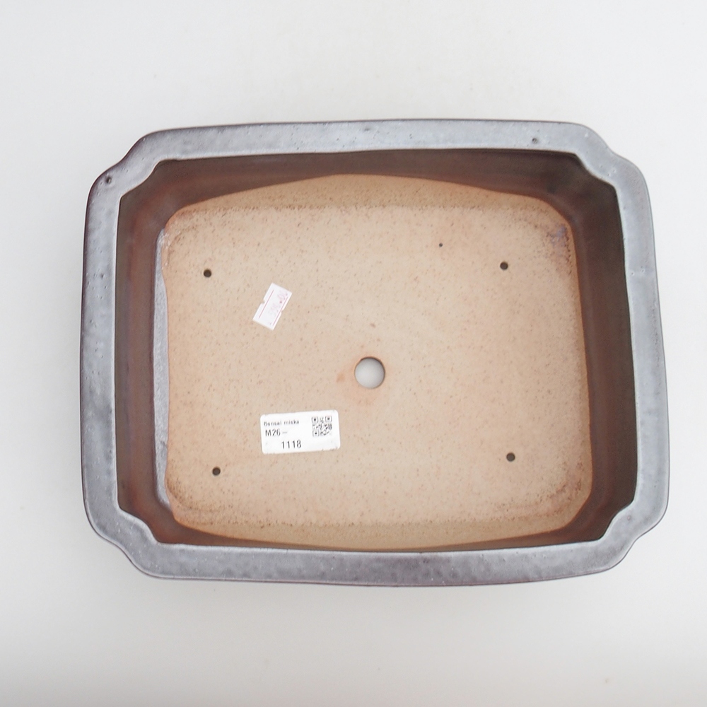 Keramická bonsajová miska 27 x 21 x 7 cm, farba čierna červená