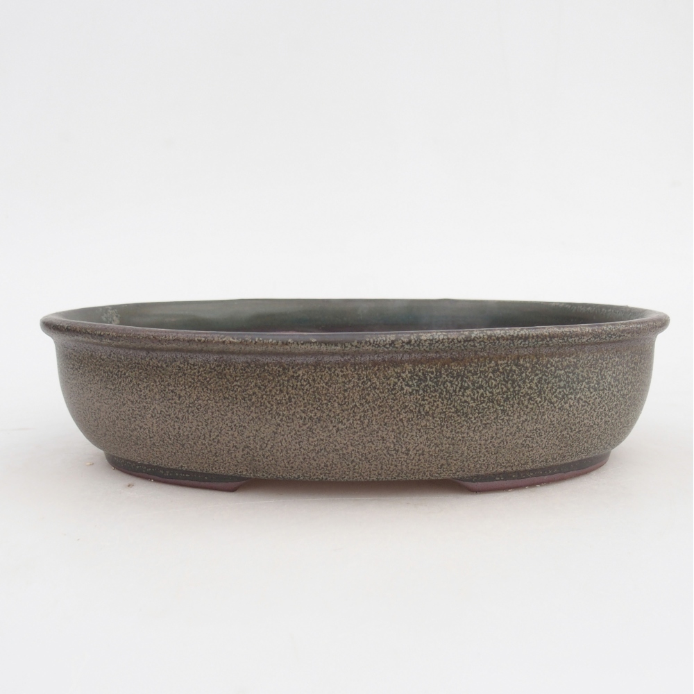 Keramická miska na bonsaje 21,5 x 17 x 5 cm, sivá