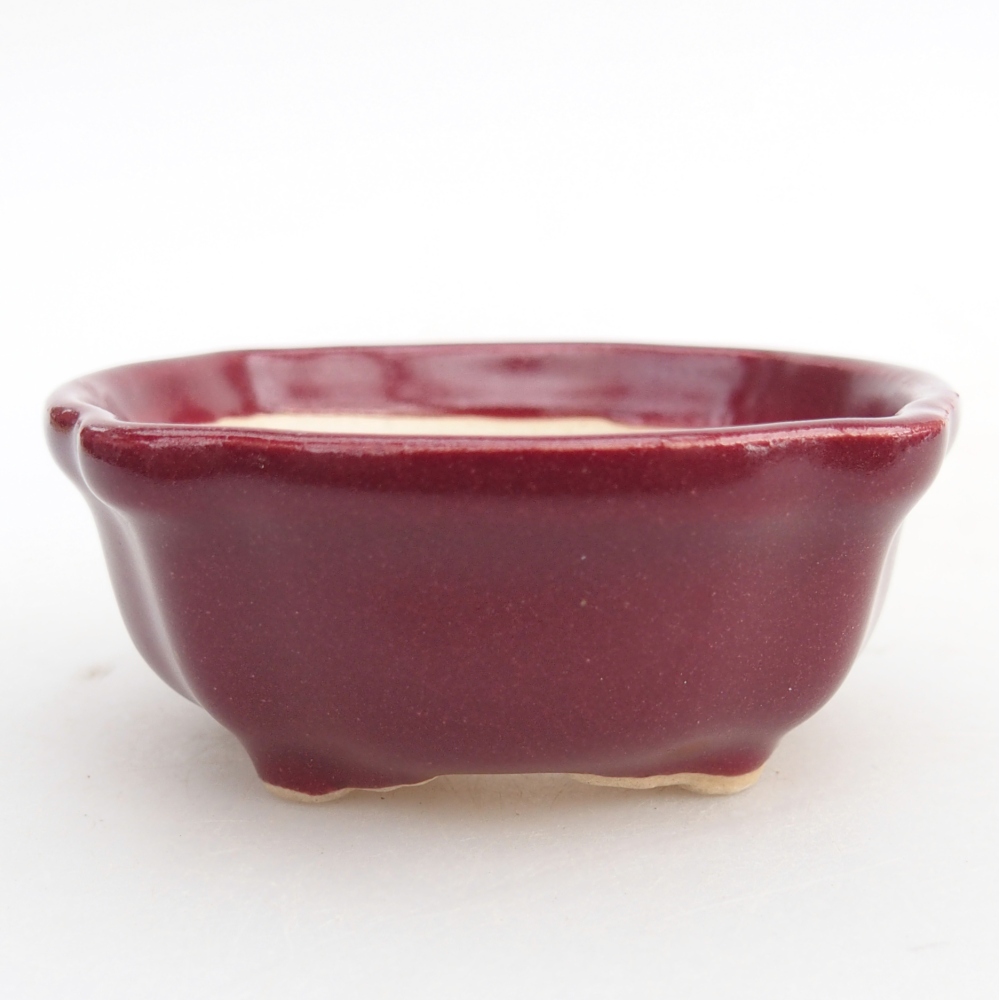 Mini bonsajová miska 6,5 x 6,5 x 3 cm, bordová