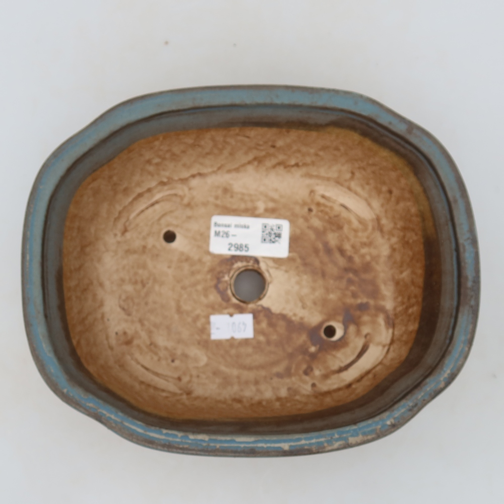Keramická miska na bonsaje 20 x 16,5 x 7 cm, farba modrá
