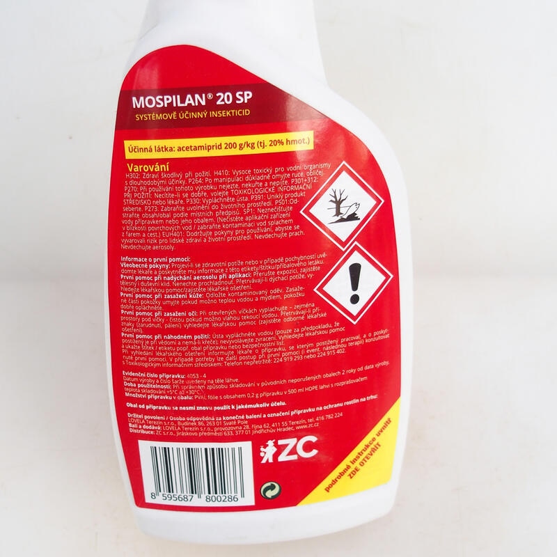 Mospilan 20SP insekticíd v postrekovači 0,5 litra