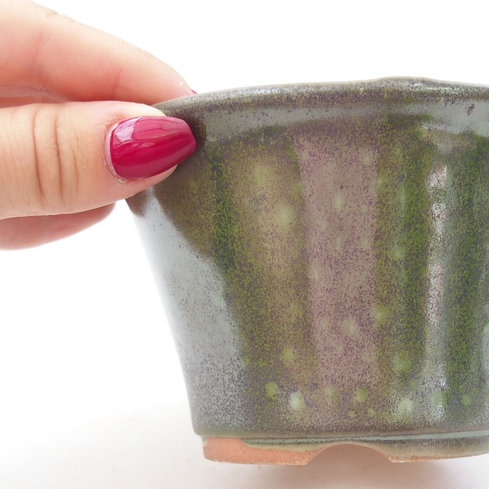 Keramická bonsai miska 11 x 11 x 7 cm, farba zelená