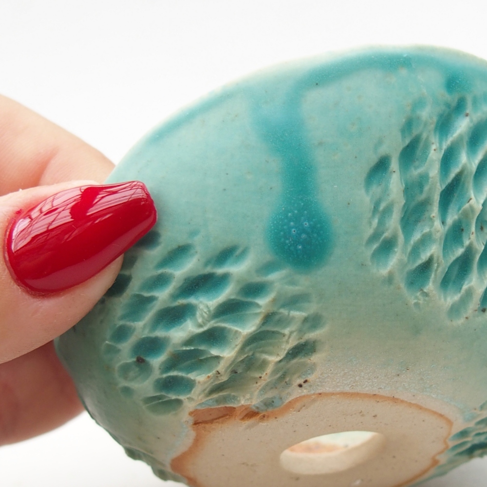 Keramická mušľa 8,5 x 8 x 4,5 cm , farba modrá