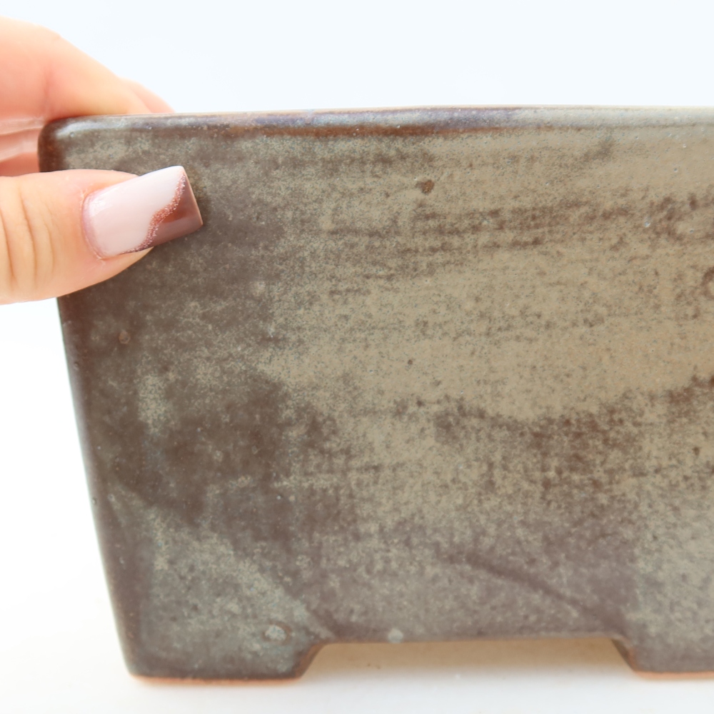 Keramická miska na bonsaje 15,5 x 15,5 x 11 cm, farba hnedá