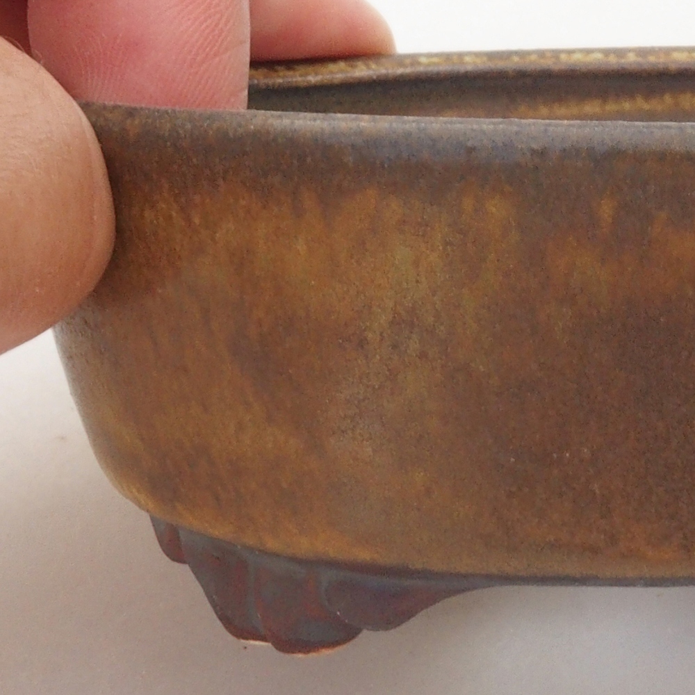 Keramická bonsai miska 9 x 8 x 3,5 cm, farba hnedá