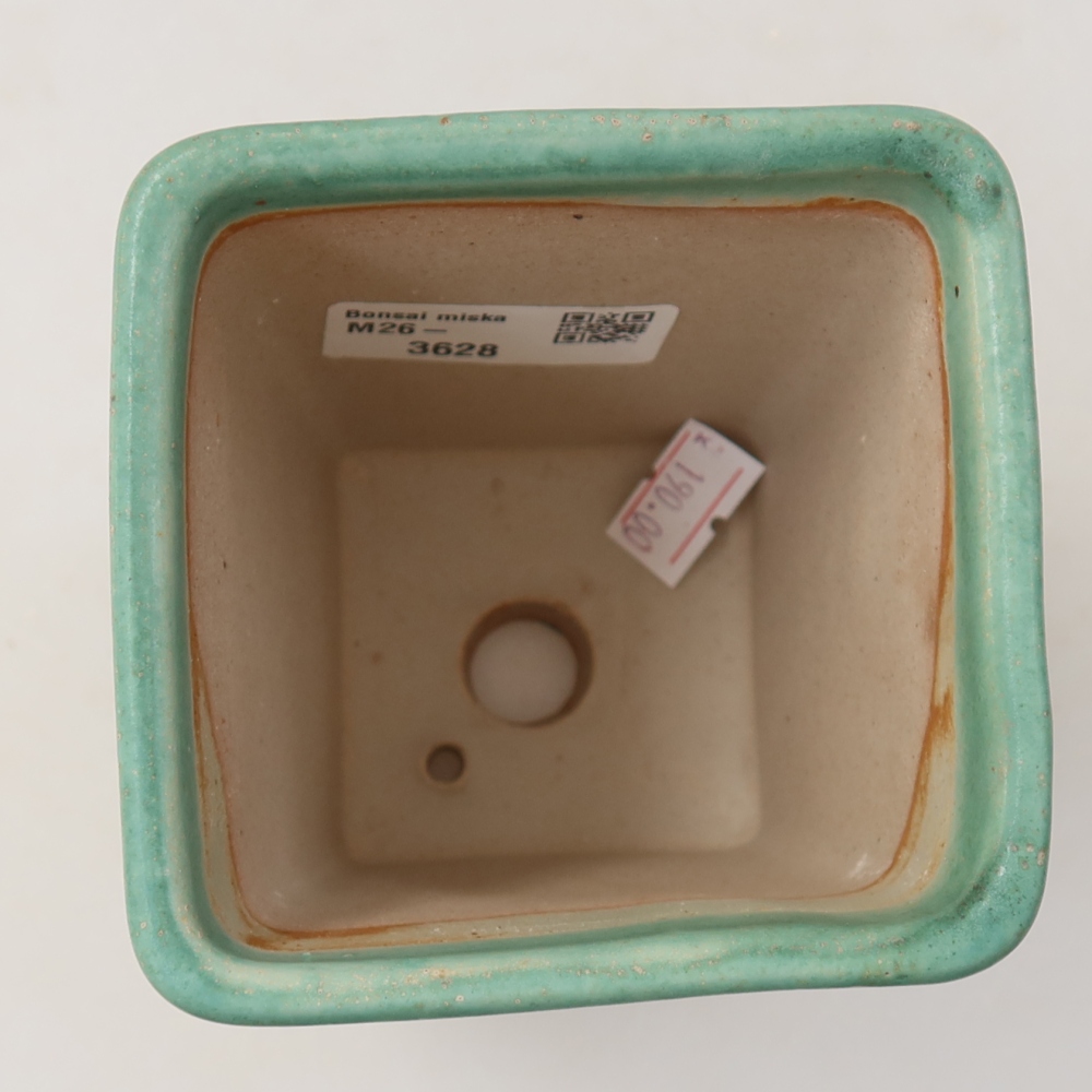 Keramická miska na bonsaje 8,5 x 8,5 x 11 cm, zelená