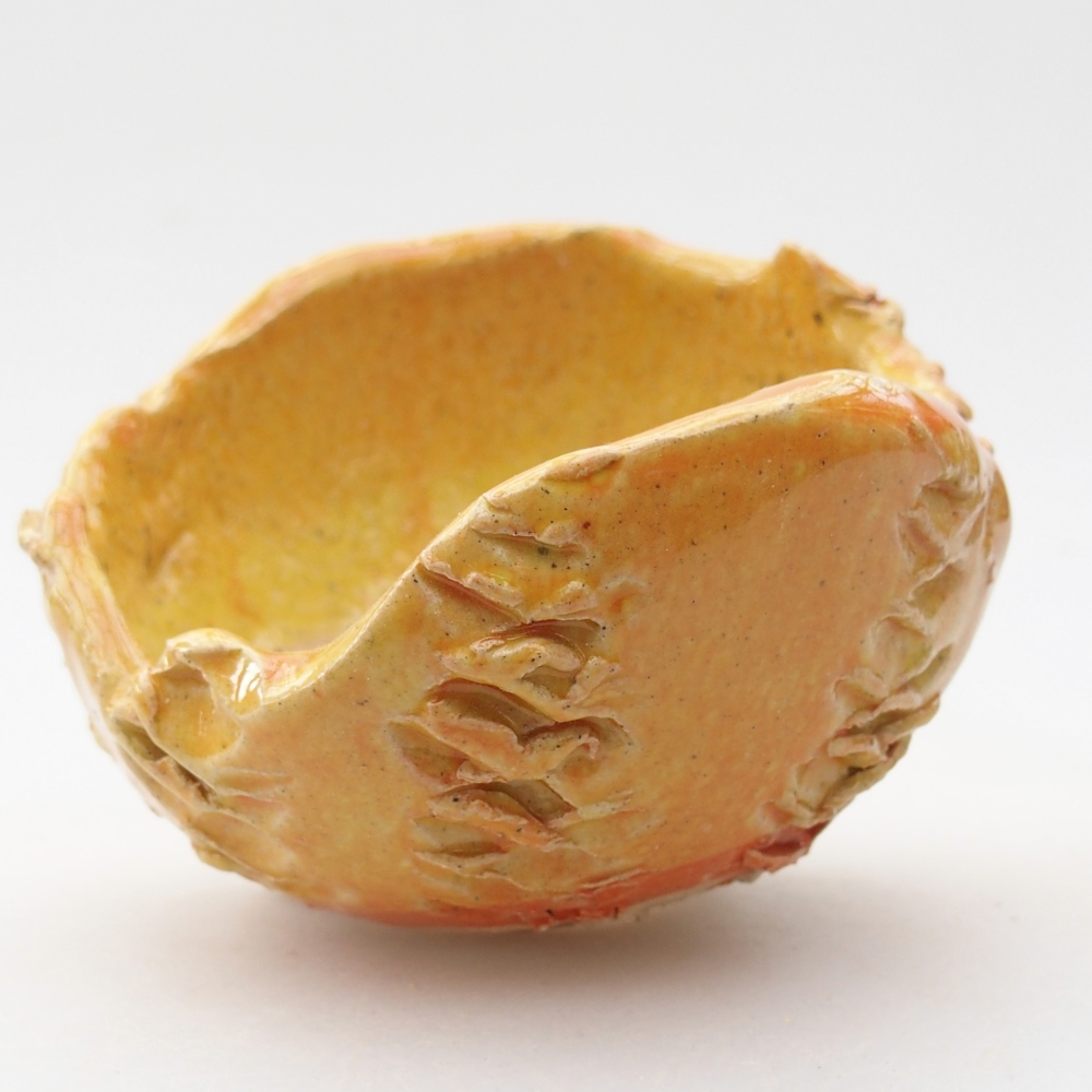 Keramická mušľa 8,5 x 8,5 x 6 cm , žltá