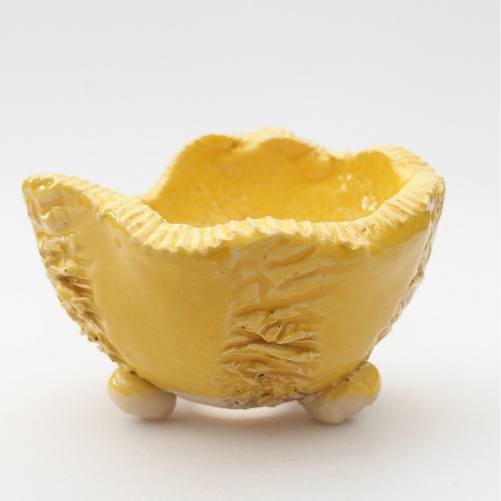 Keramická mušľa 9 x 9,5 x 7 cm , žltá