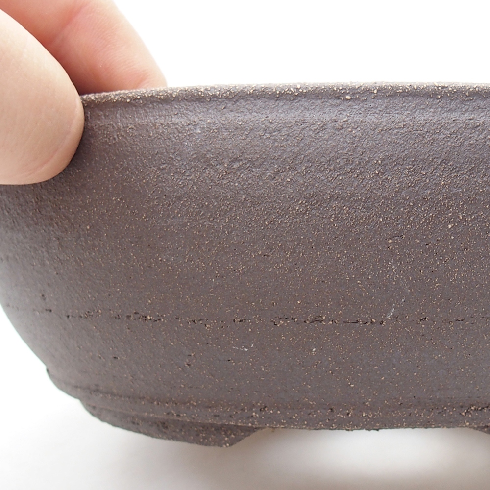 Keramická miska na bonsaje 16,5 x 16,5 x 6 cm, hnedá