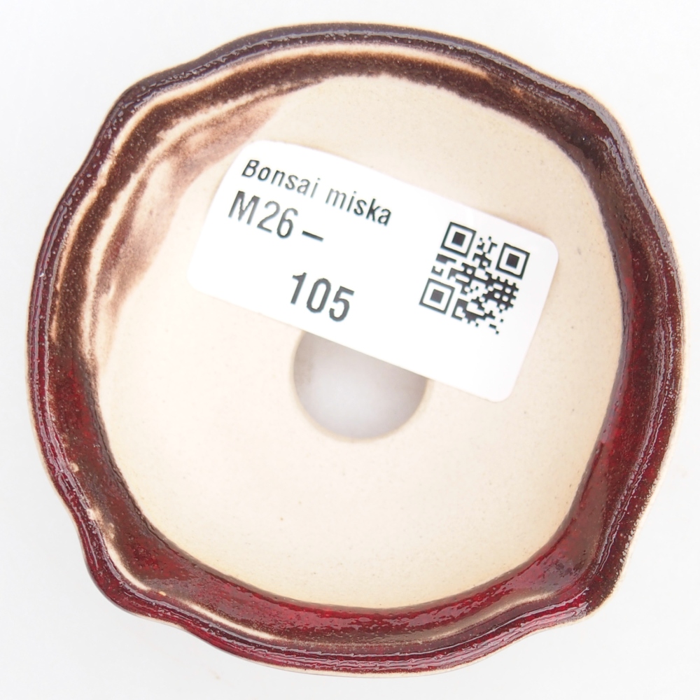 Mini bonsajová miska 6,5 x 6,5 x 3 cm, farba červená