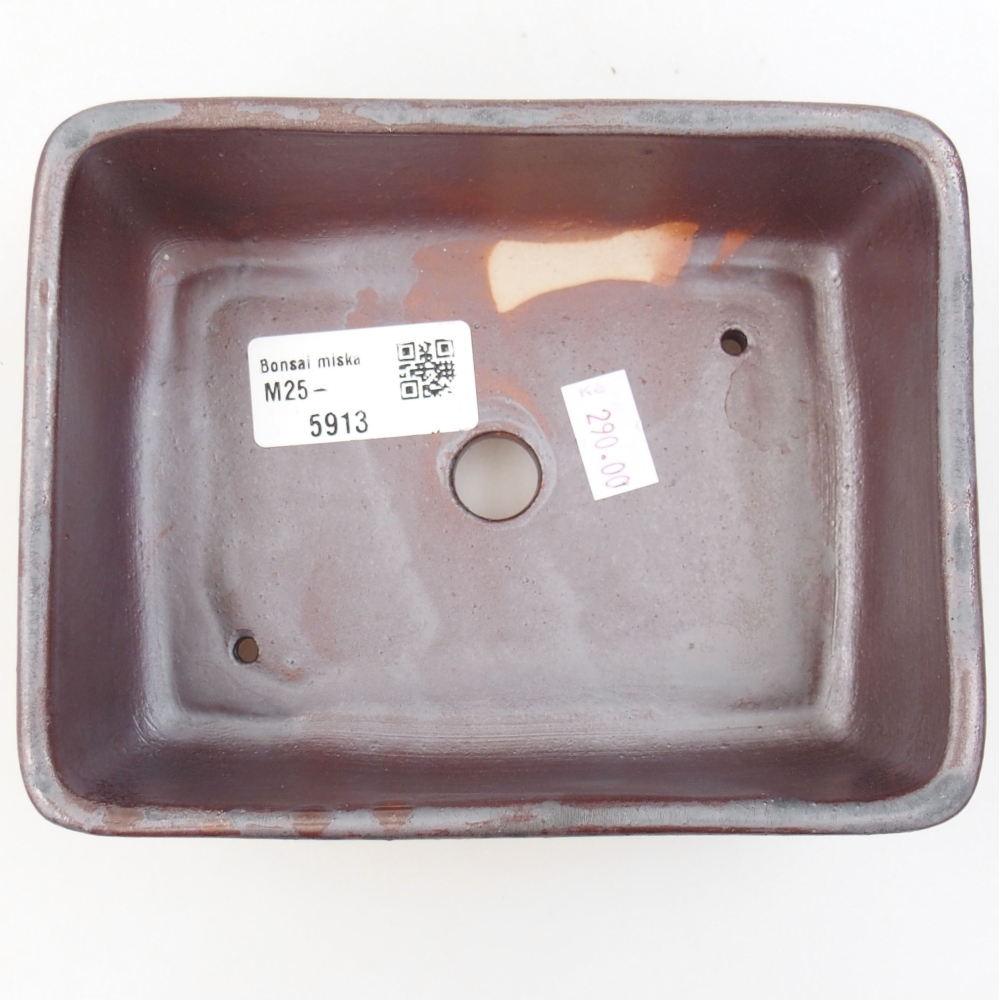 Keramická bonsai miska 14,5 x 11 x 5,5 cm, farba kovová