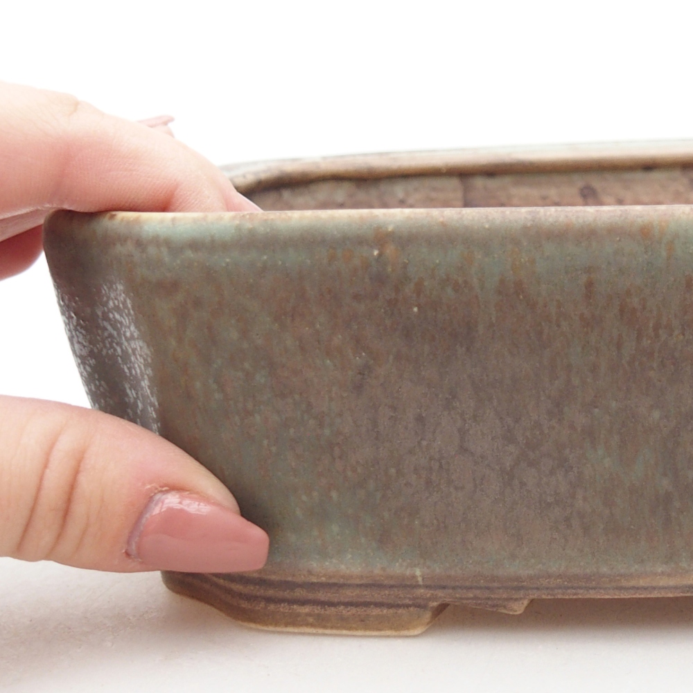 Keramická miska na bonsaje 21 x 18 x 6 cm, zelená