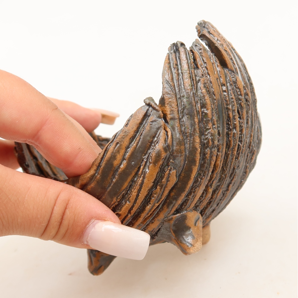 Keramická škrupina  10 x 8 x 9 cm, farba hnedozelená