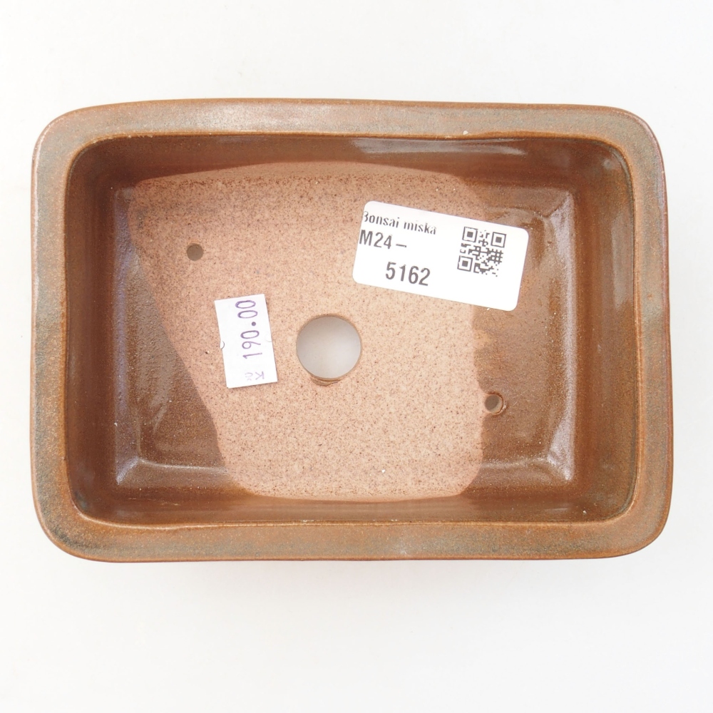 Keramická bonsai miska 13,5 x 9,5 x 4,5 cm, farba hnedá