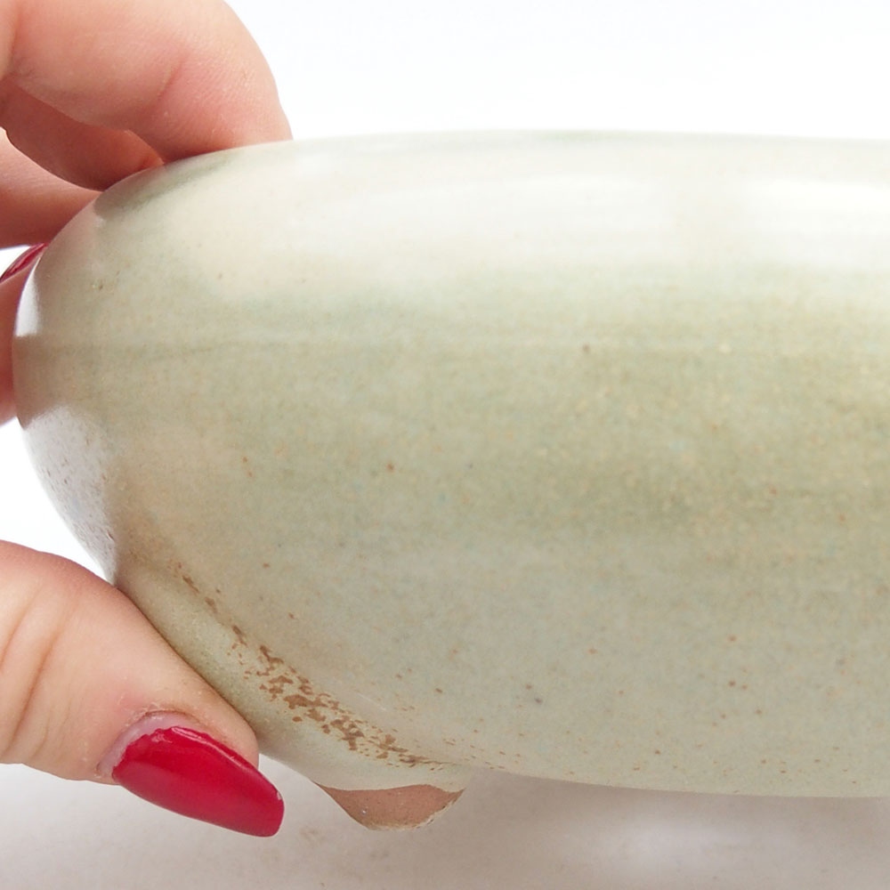 Keramická bonsajová miska 14 x 14 x 6,5 cm, zelená