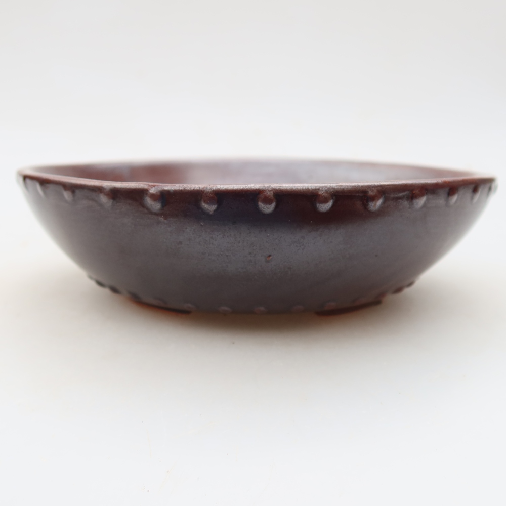 Keramická miska na bonsaje 17,5 x 17,5 x 5 cm, hnedá