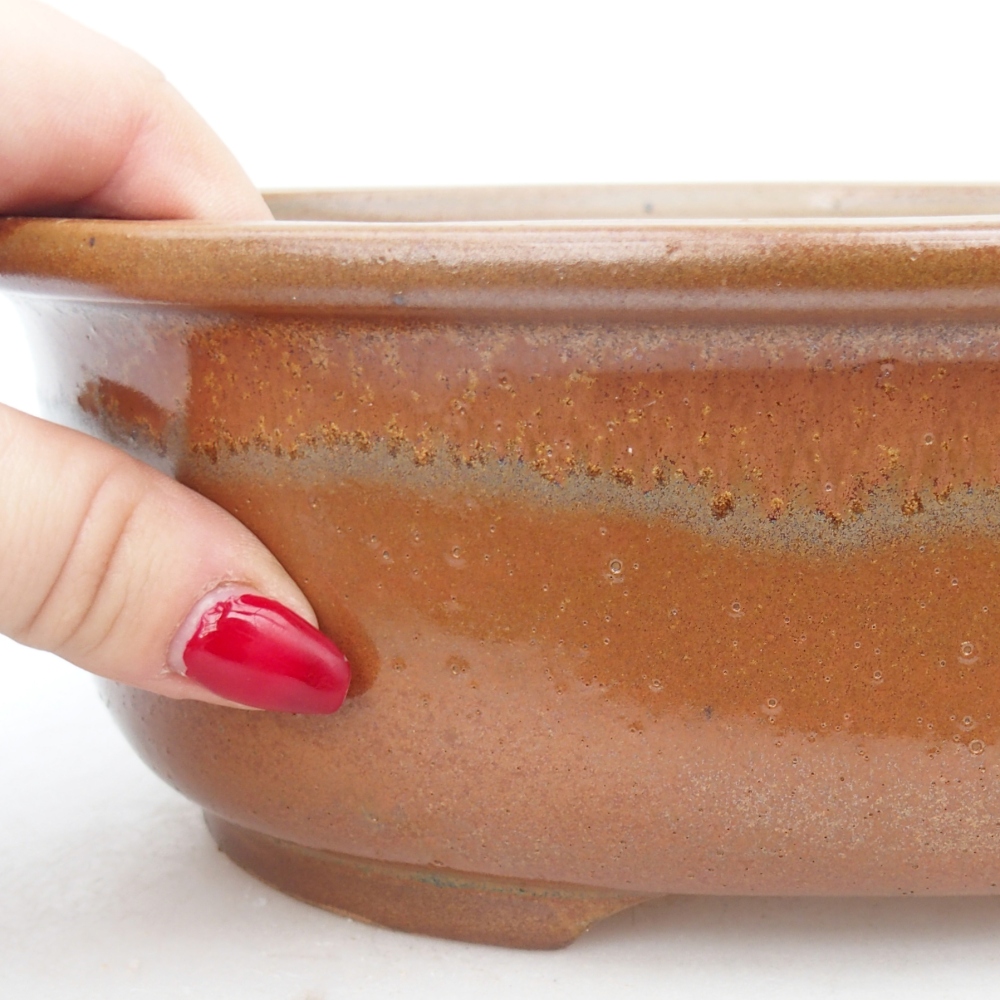 Keramická miska na bonsaje 23 x 19 x 7 cm, hnedá