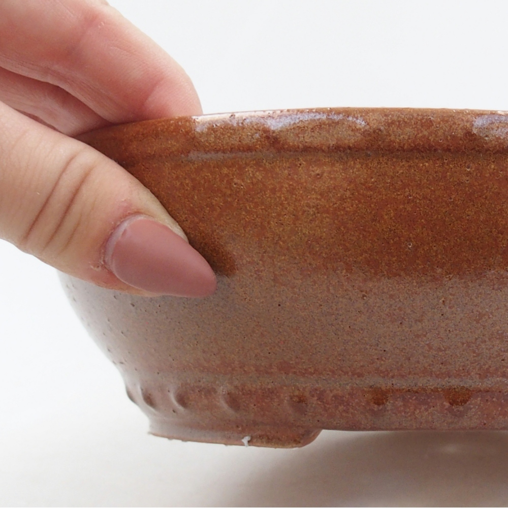 Keramická miska na bonsaje 18 x 18 x 5,5 cm, hnedá