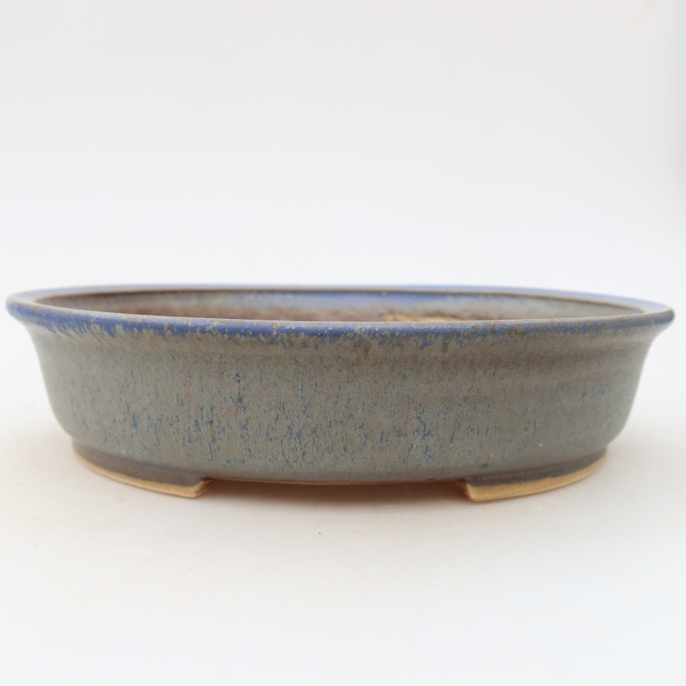 Keramická miska na bonsaje 21 x 19,5 x 5 cm, farba modrá