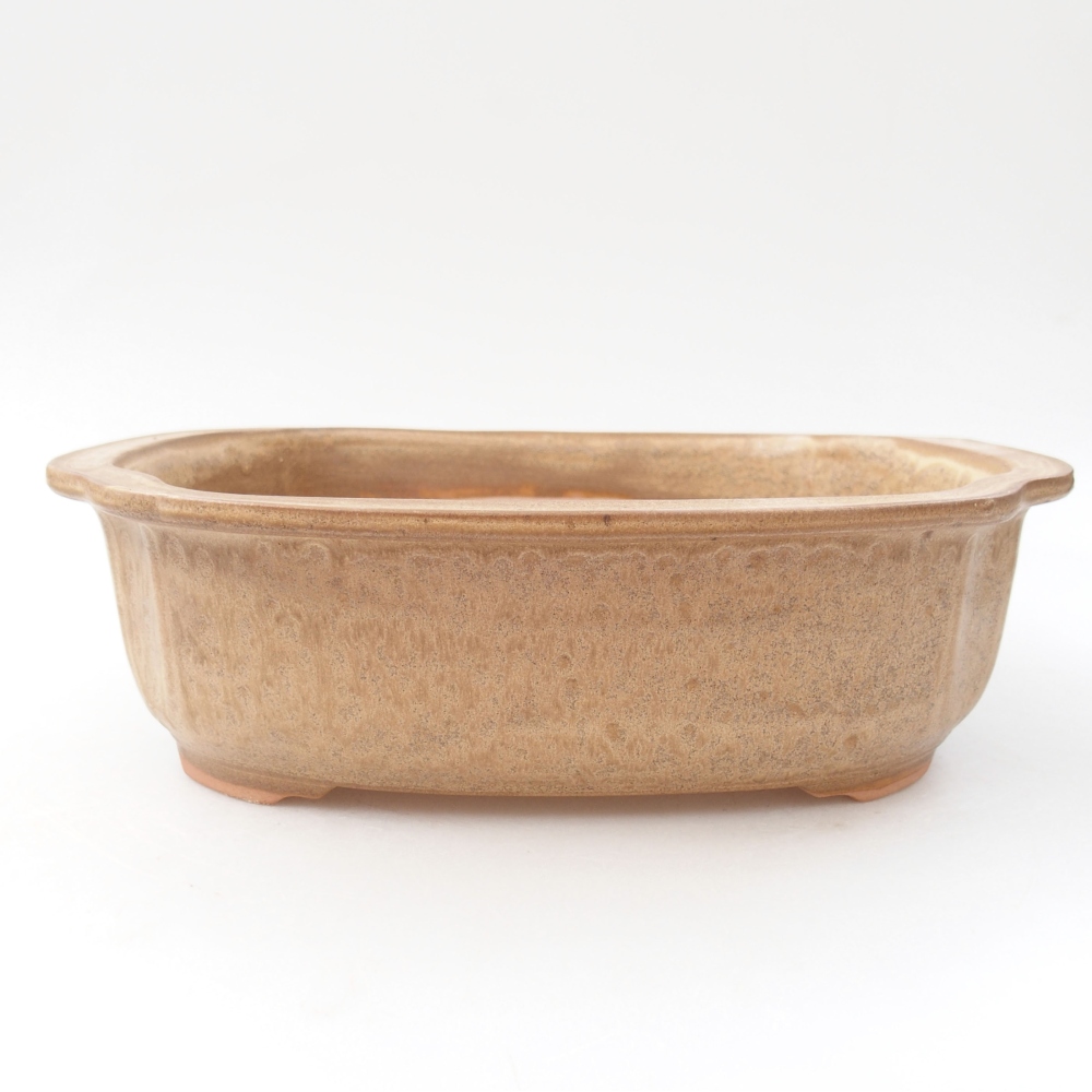 Keramická bonsai miska 24,5 x 21 x 7 cm, farba béžová