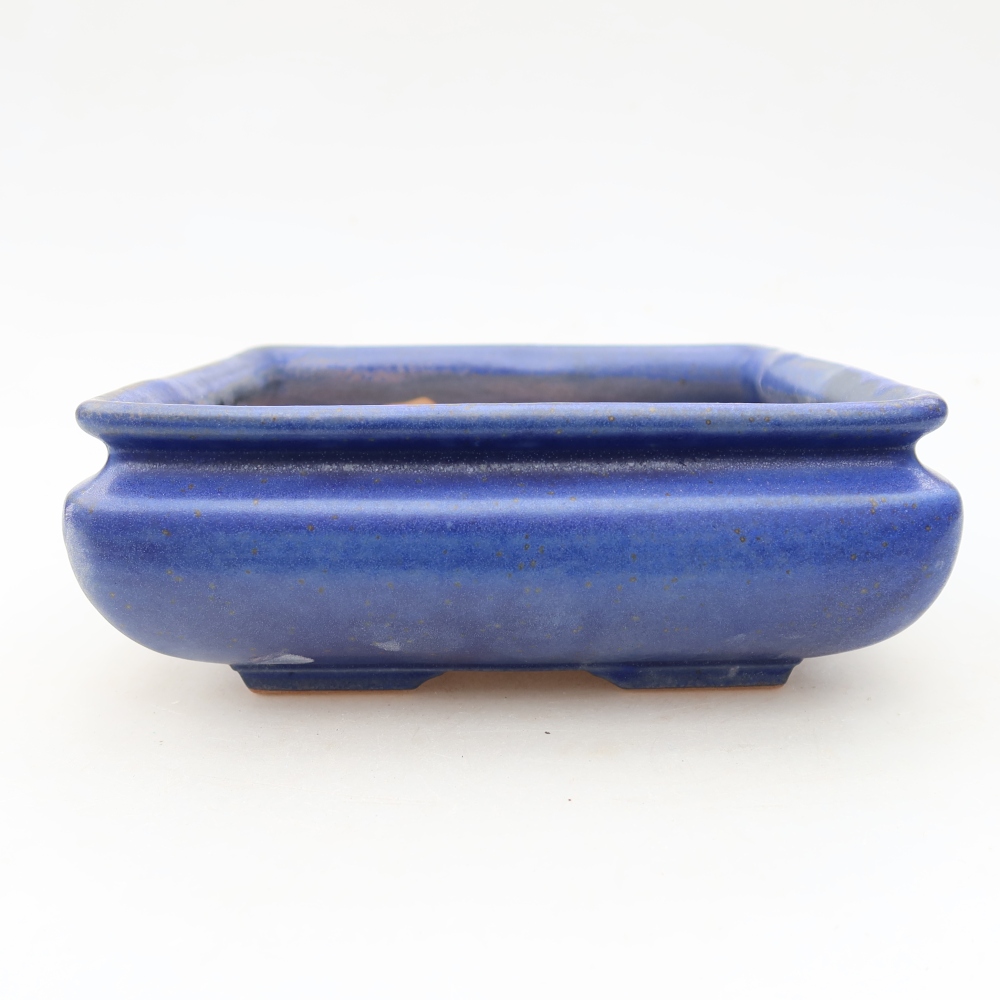 Keramická miska na bonsaje 15,5 x 15,5 x 6 cm, farba modrá