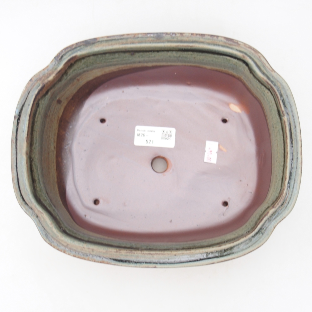 Keramická bonsajová miska 25 x 21 x 7,5 cm, zelená