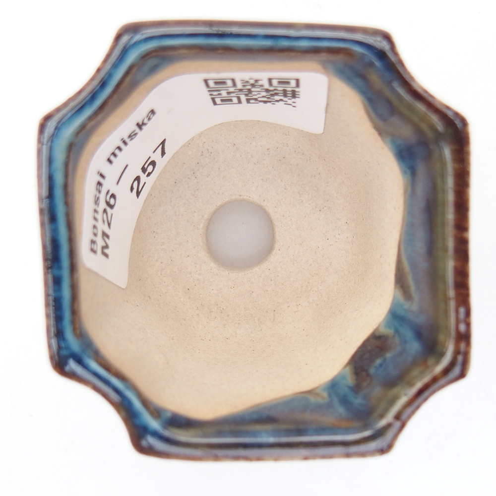 Mini bonsajová miska 4,5 x 4,5 x 4 cm, farba modrá