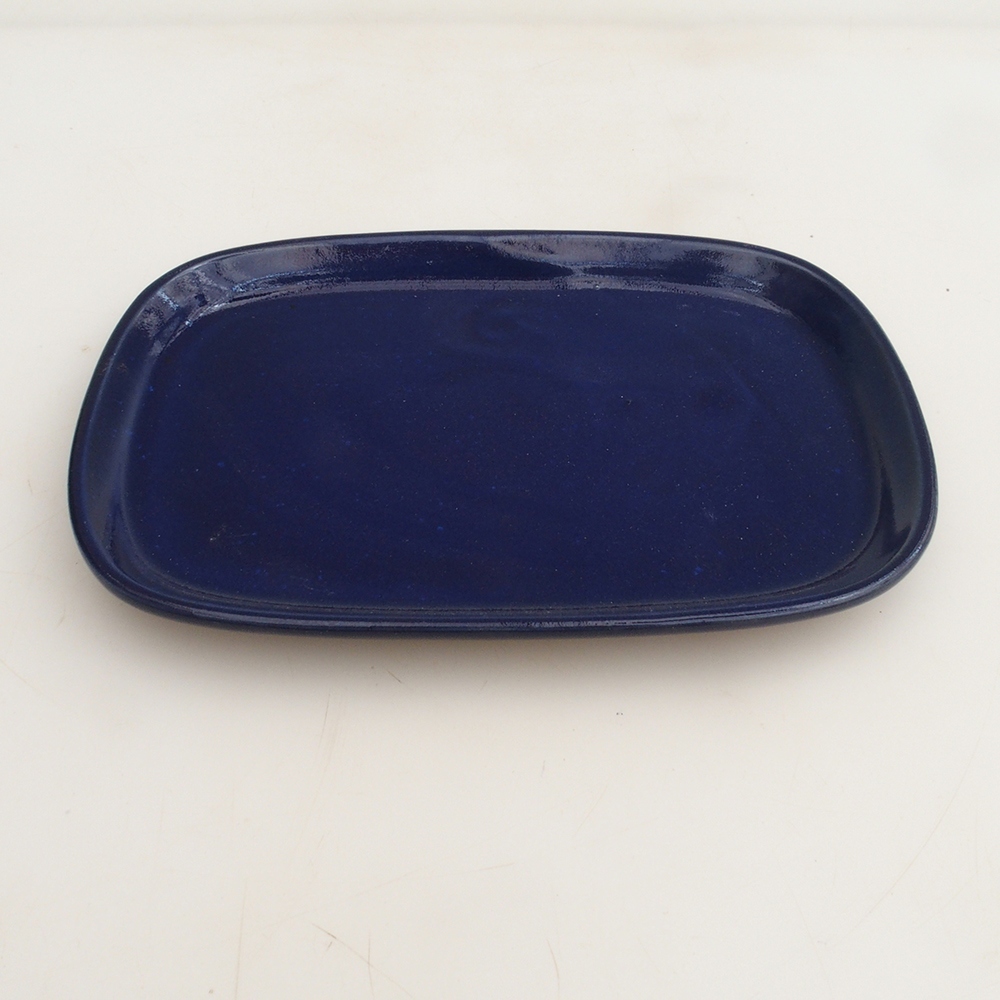 Keramická podmiska H06 - 20,5 x 14,5 x 1,5 cm - modrá