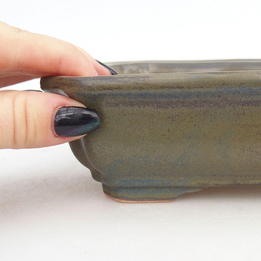 Keramická miska na bonsaje 18 x 13,5 x 5 cm, hnedá