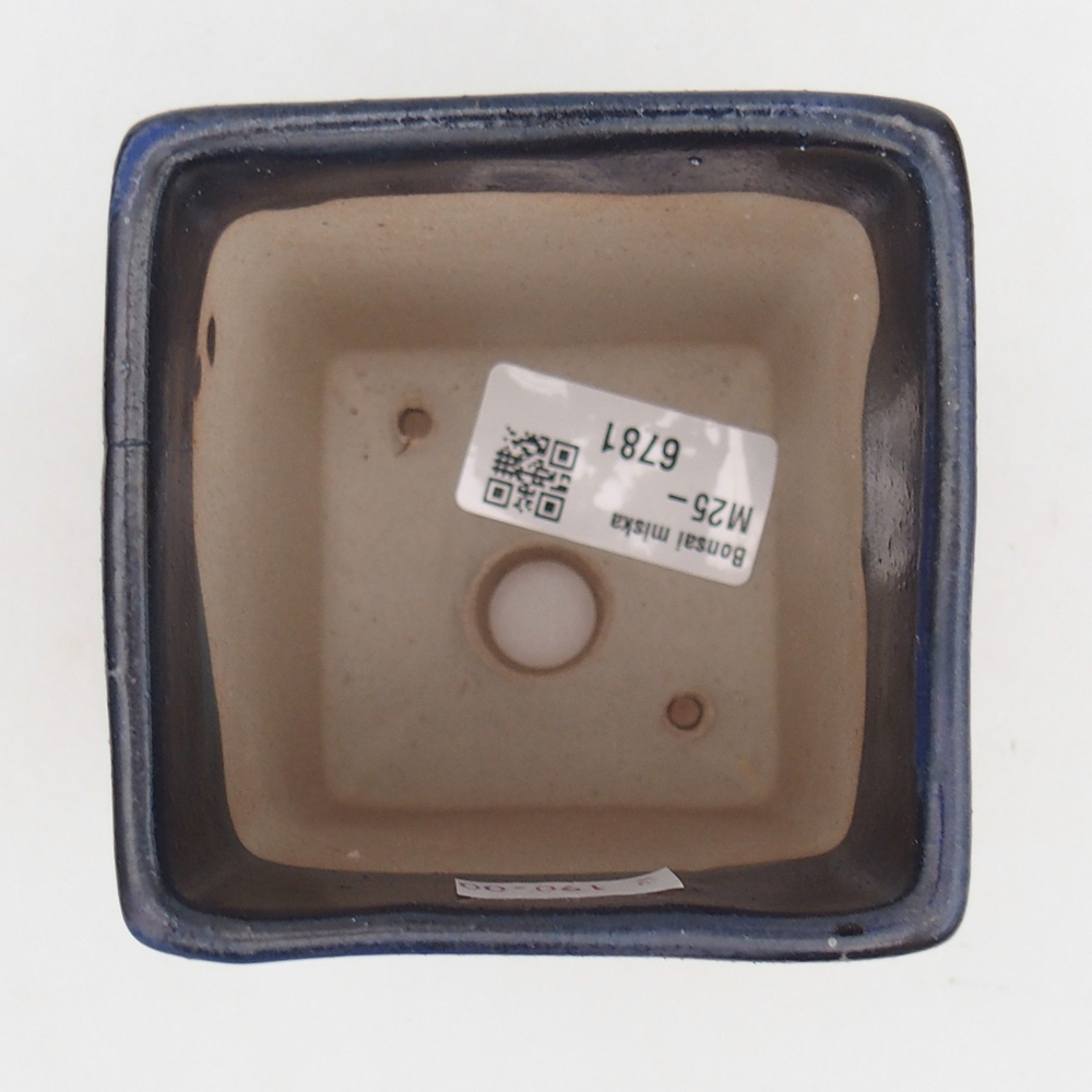 Keramická miska na bonsaje 7,5 x 7,5 x 10 cm, farba modrá