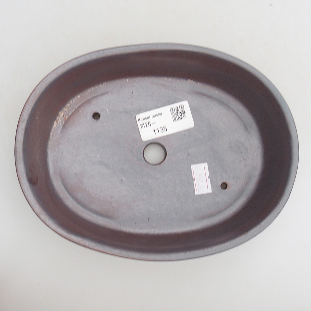 Keramická bonsajová miska 19 x 14 x 4,5 cm, farba kovu