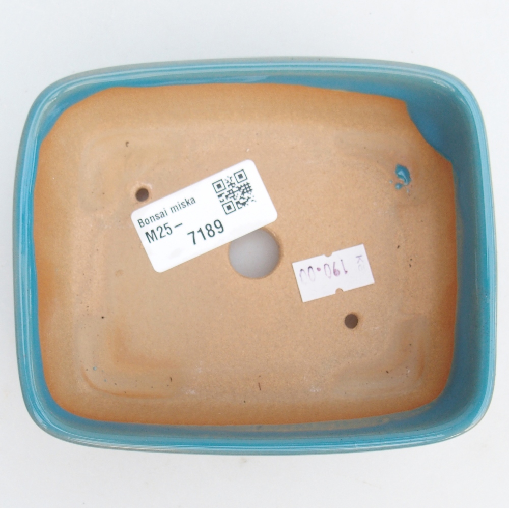 Keramická miska na bonsaje 12 x 10 x 4 cm, farba modrá
