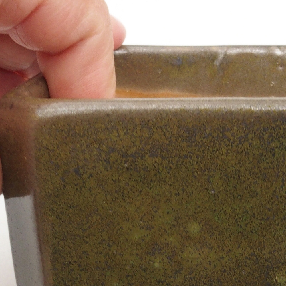Keramická bonsai miska 9,5 x 9,5 x 7 cm, farba zelená