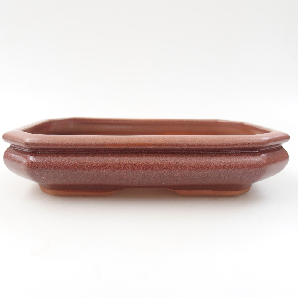 Keramická bonsai miska 18,5 x 13,5 x 4 cm, farba vínová
