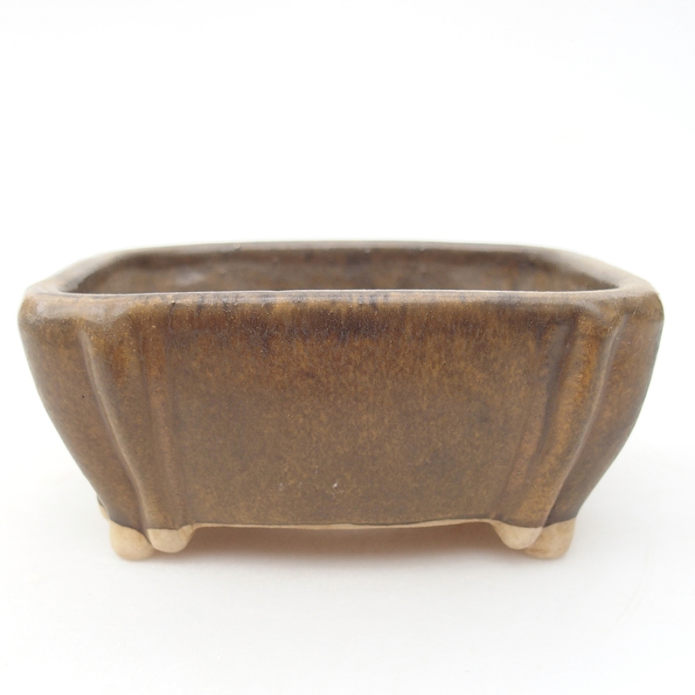Keramická bonsai miska 10,5 x 8,5 x 4 cm, farba hnedá