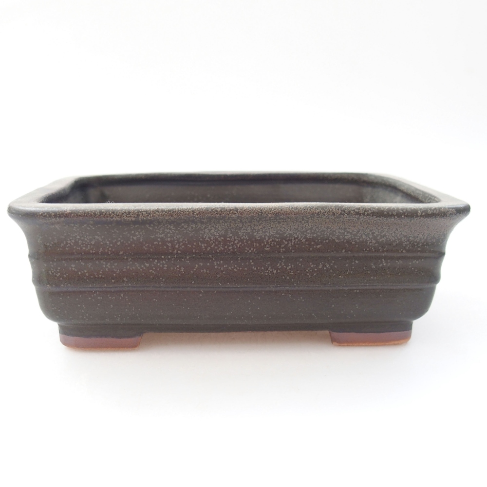Keramická bonsai miska 13,5 x 9,5 x 4,5 cm, farba šedá