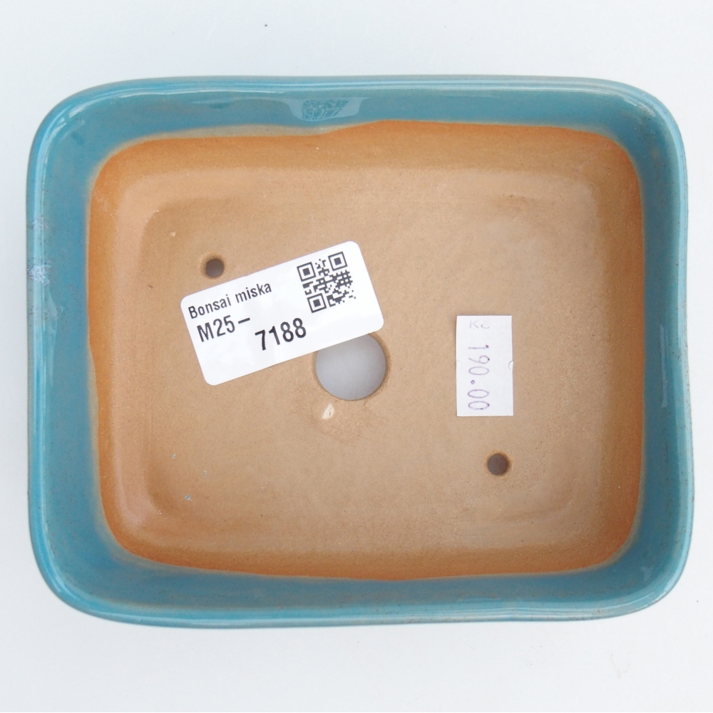 Keramická miska na bonsaje 12 x 10 x 4 cm, farba modrá