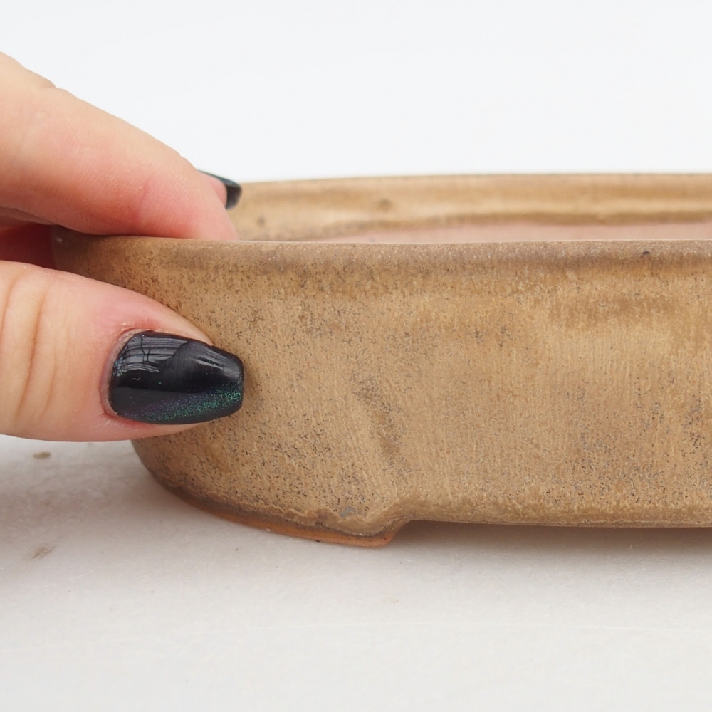 Keramická miska na bonsaje 17 x 14 x 4 cm, farba béžová