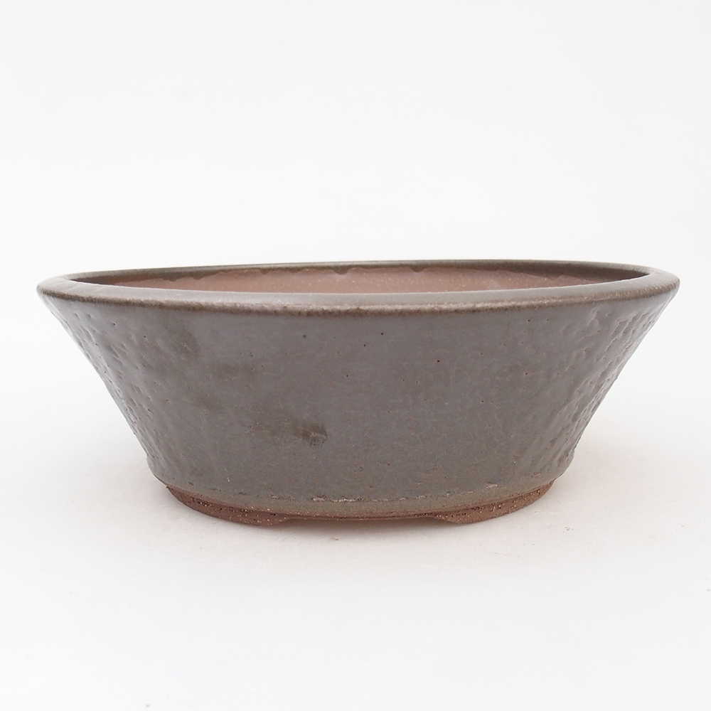 Keramická miska na bonsaje 17,5 x 17,5 x 6 cm, farba kovu