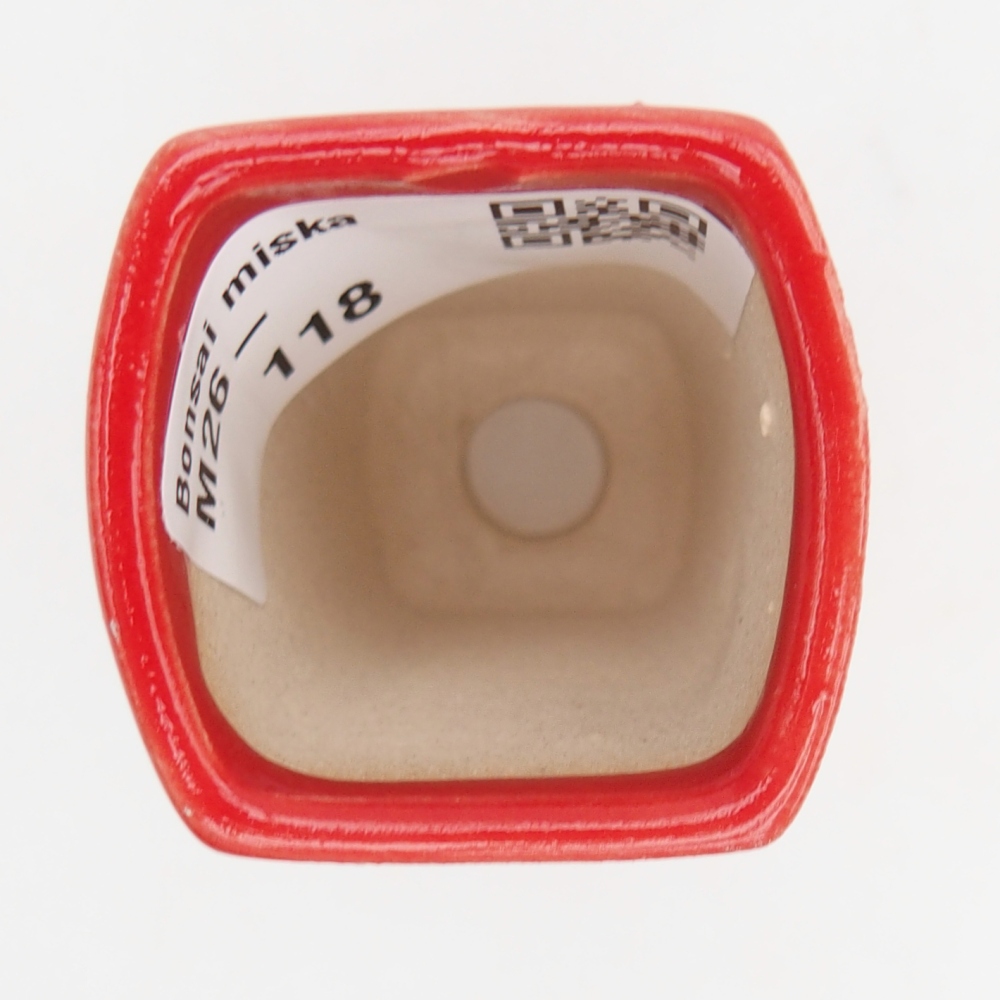 Mini bonsajová miska 3,5 x 3 x 5,5 cm, farba červená