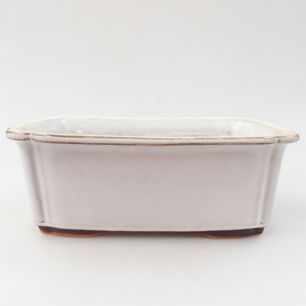 Keramická bonsai miska 17 x 13 x 6 cm, farba biela