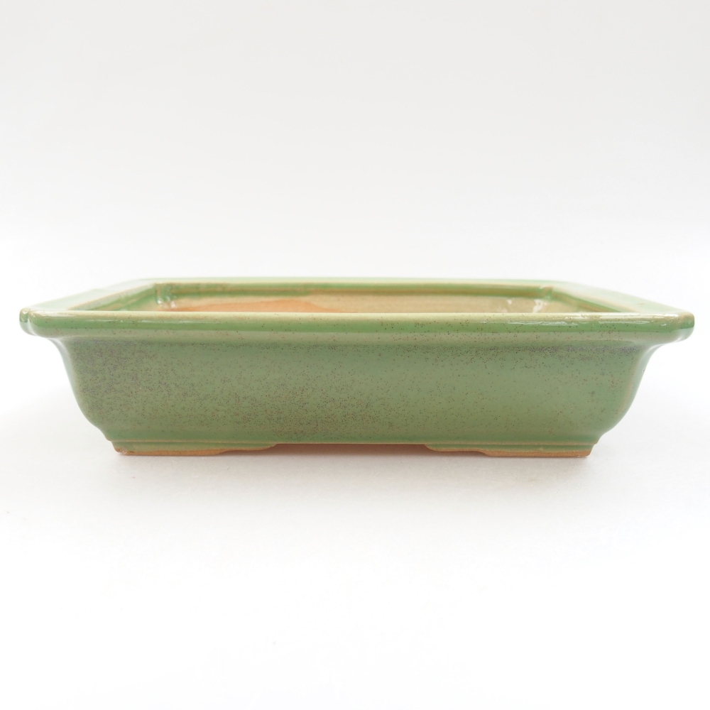 Keramická bonsai miska 18 x 13,5 x 4,5 cm, farba zelená